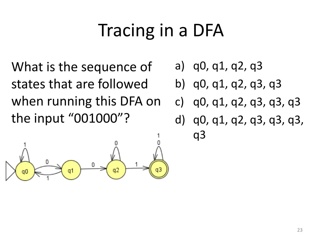tracing in a dfa 1