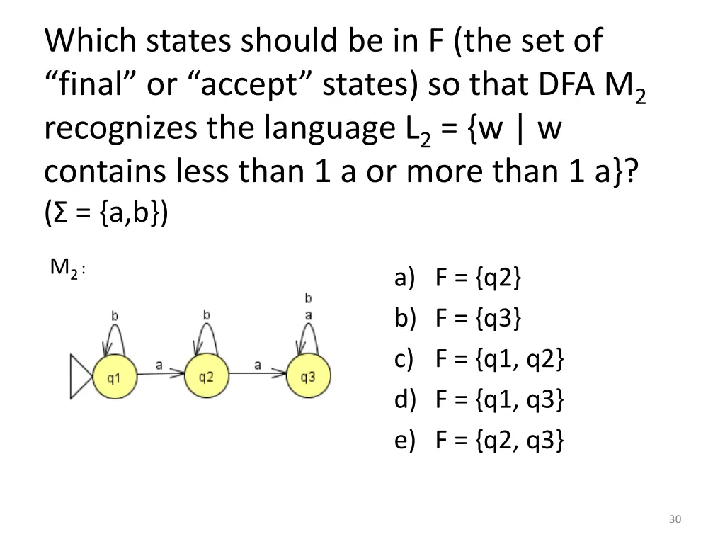which states should be in f the set of final 1