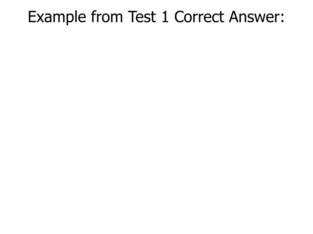 example from test 1 correct answer