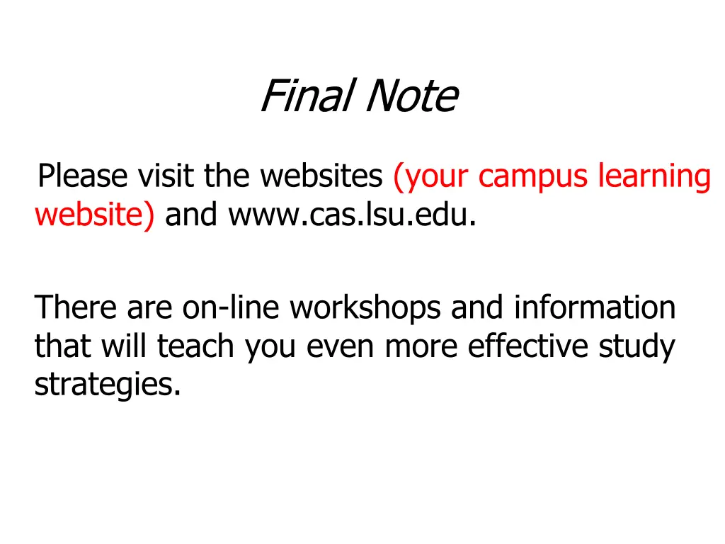 final note