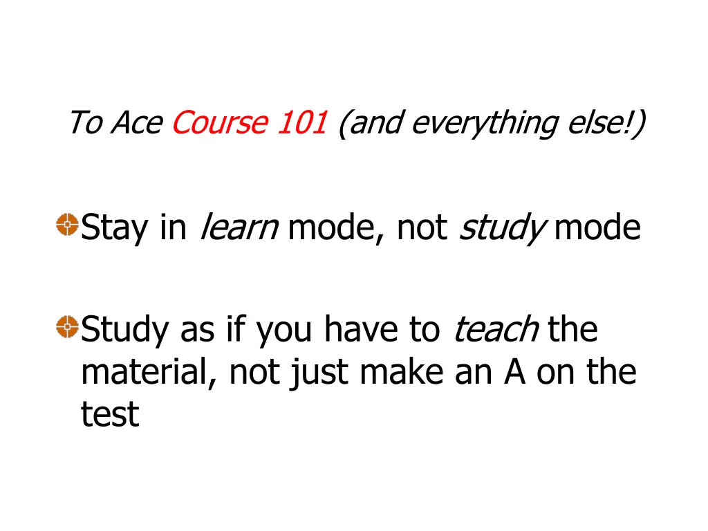 to ace course 101 and everything else
