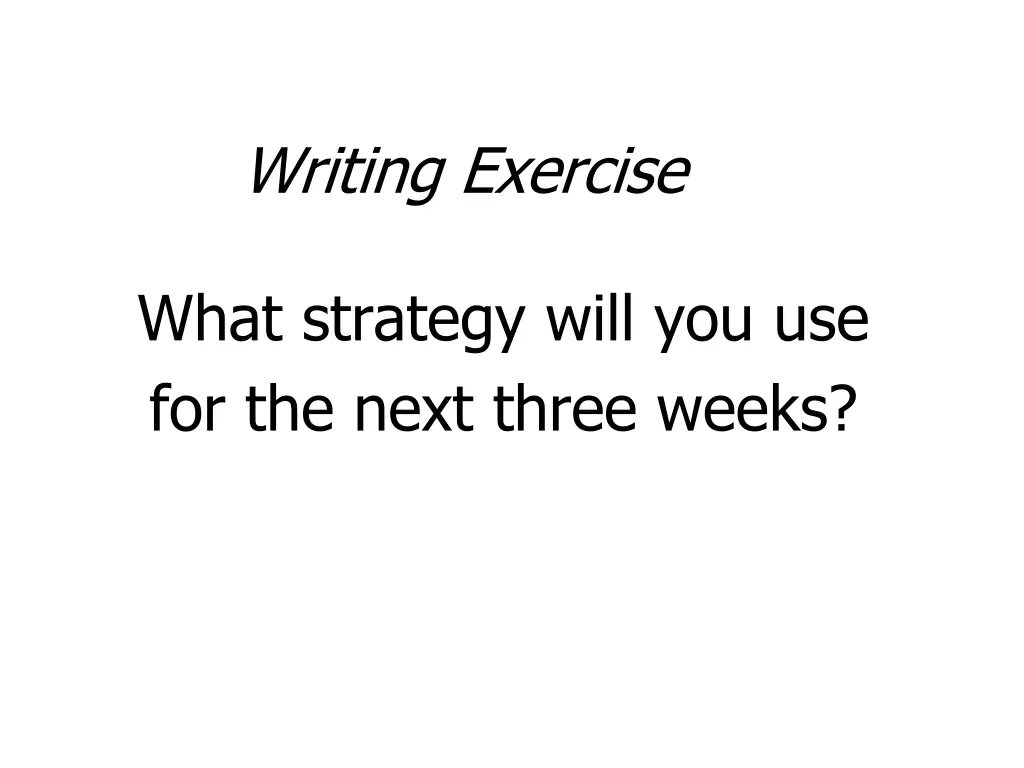 writing exercise