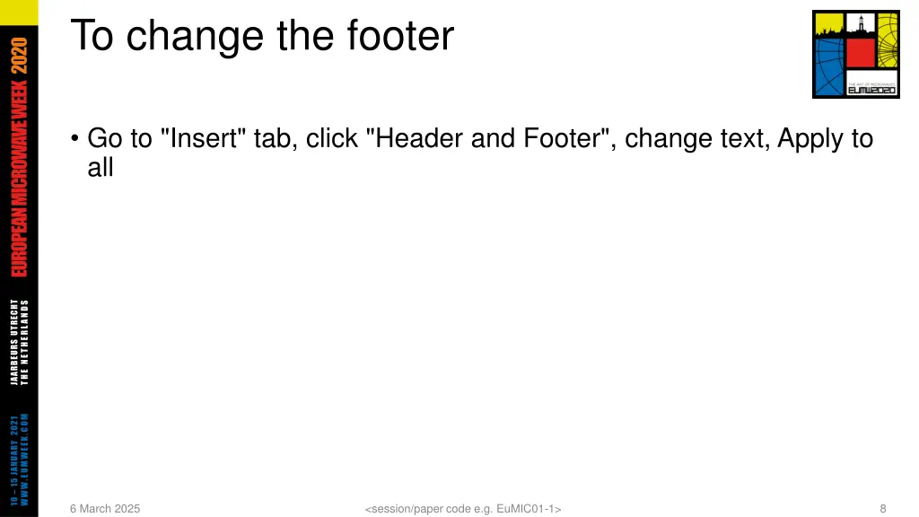 to change the footer
