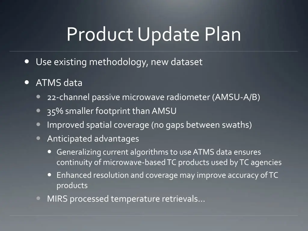 product update plan