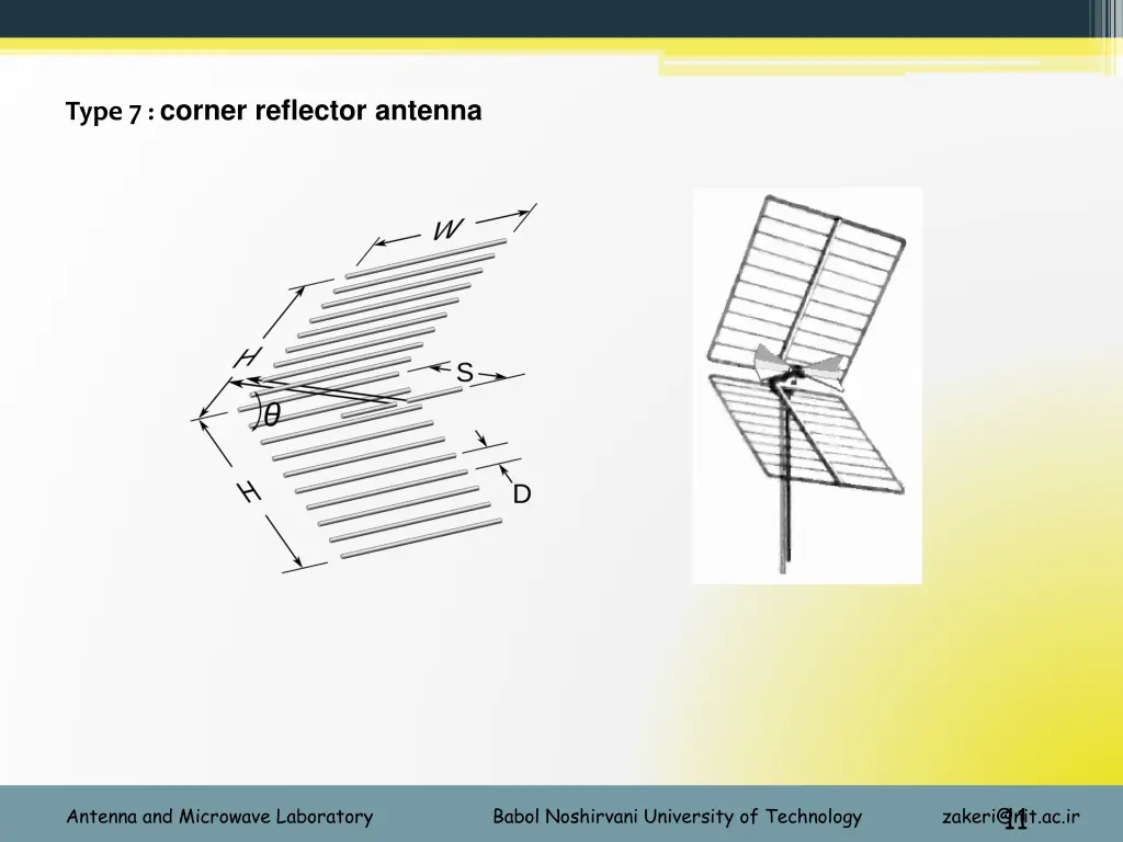 type 7 corner reflector antenna