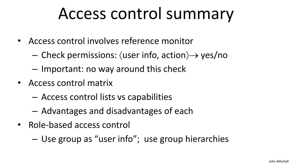 access control summary