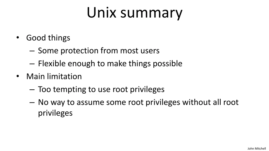 unix summary
