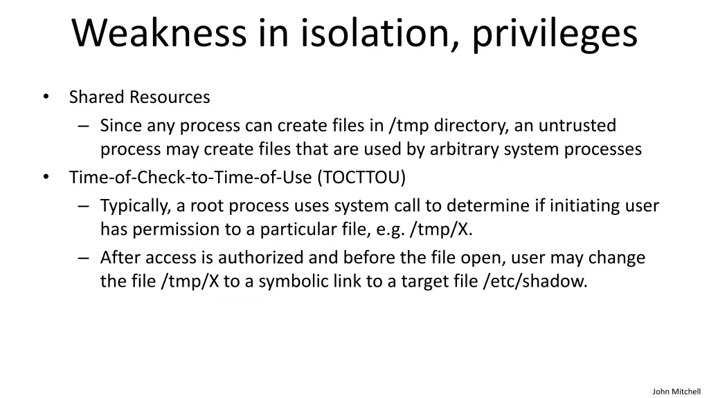 weakness in isolation privileges 1