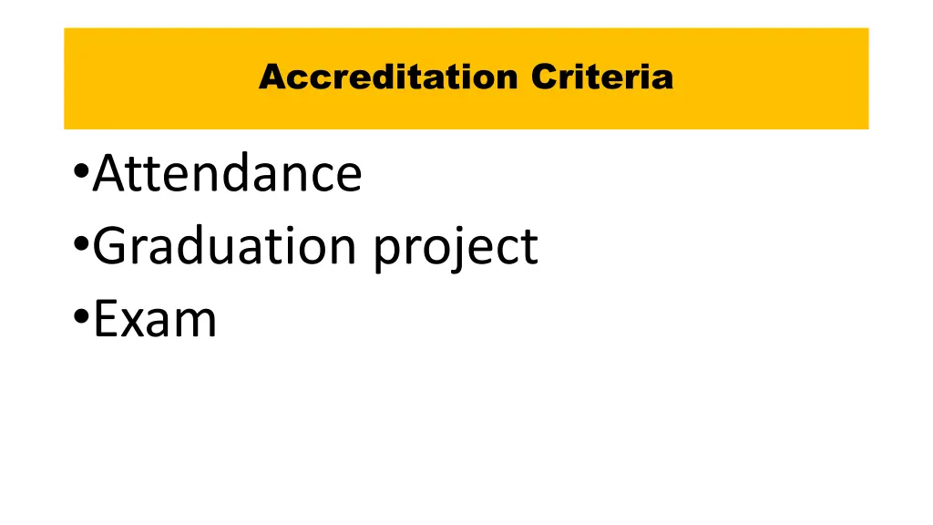 accreditation criteria