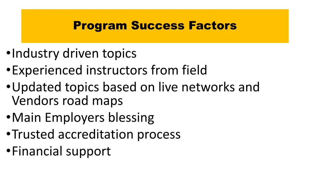 program success factors