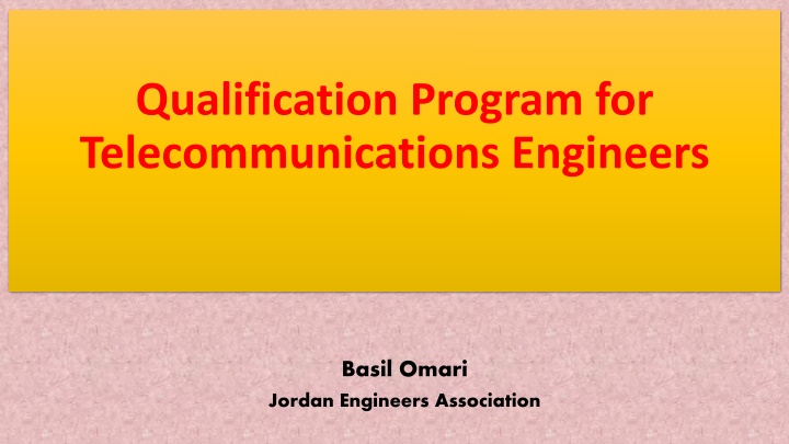 qualification program for telecommunications