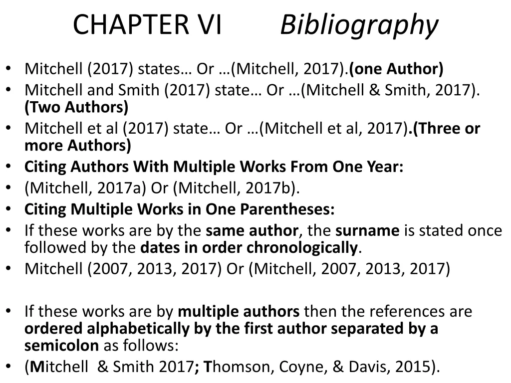 chapter vi bibliography