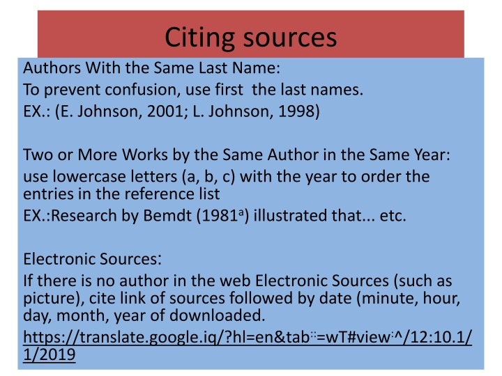 citing sources