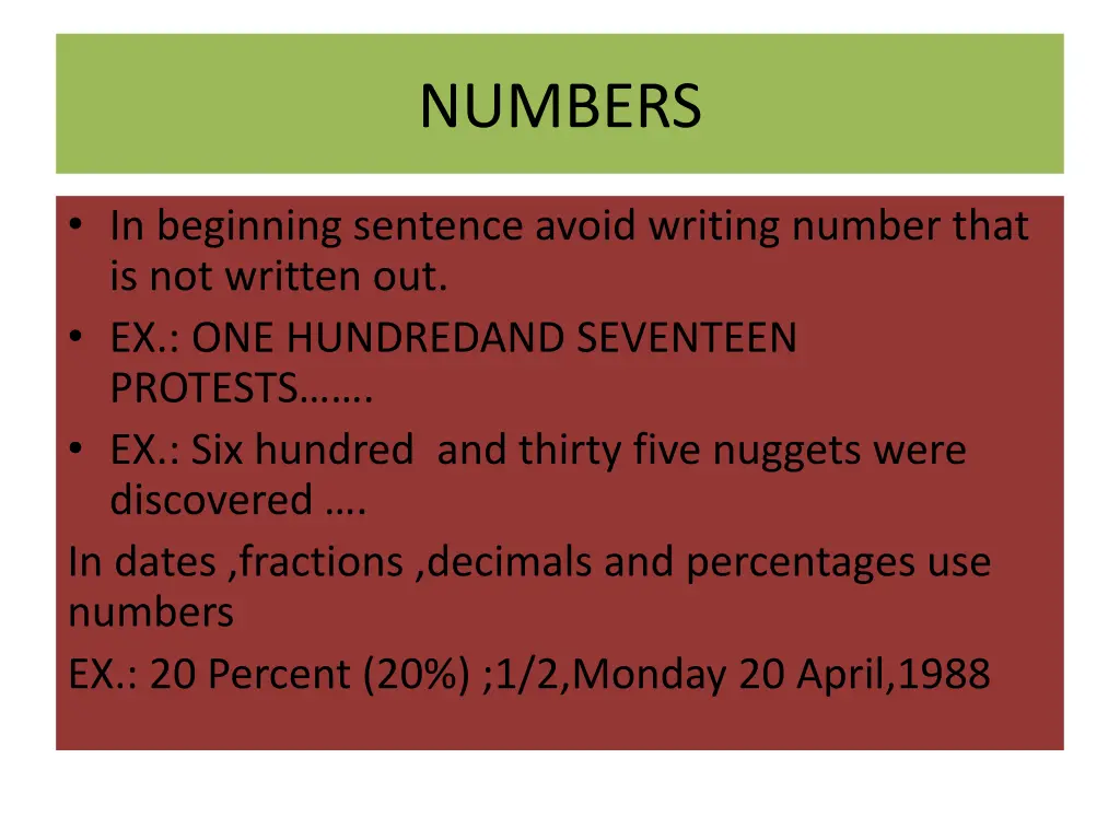 numbers
