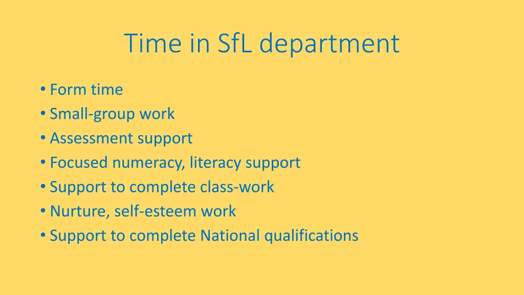 time in sfl department