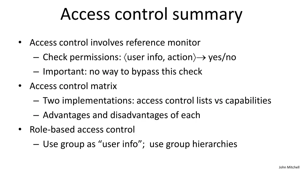 access control summary