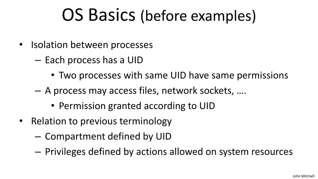 os basics before examples