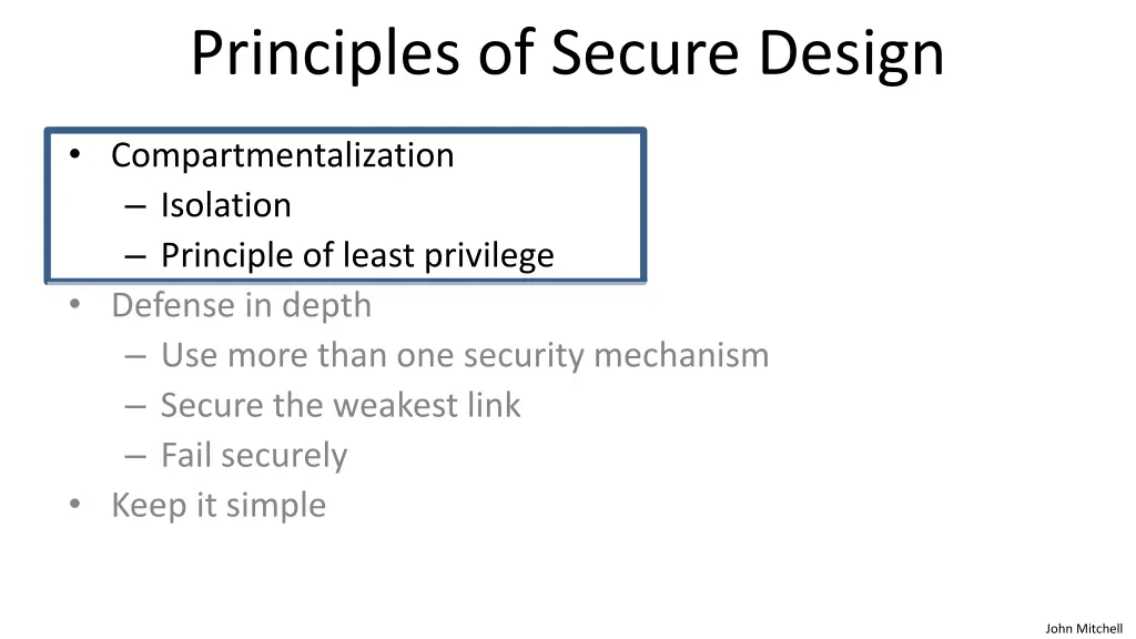 principles of secure design