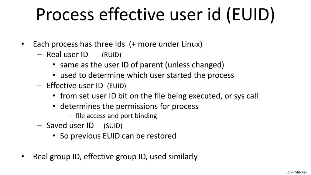 process effective user id euid