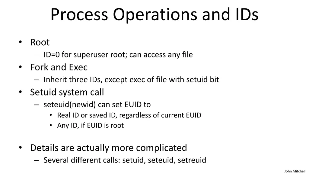 process operations and ids