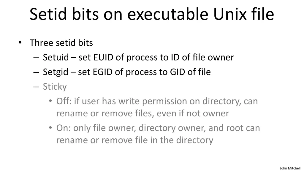 setid bits on executable unix file