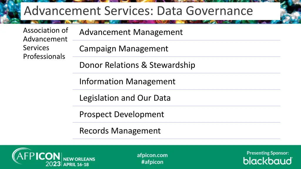 advancement services data governance