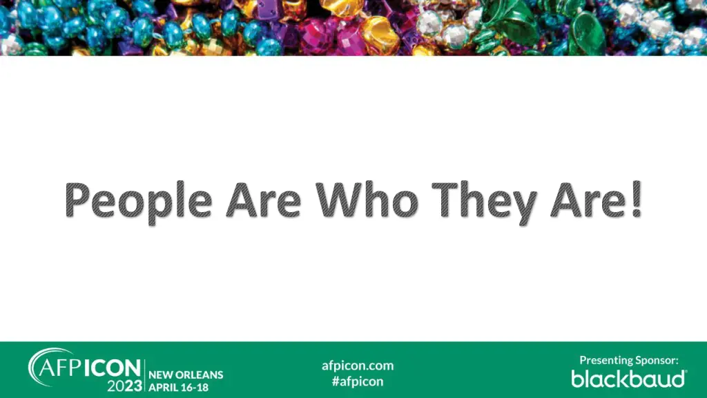 people are who they are