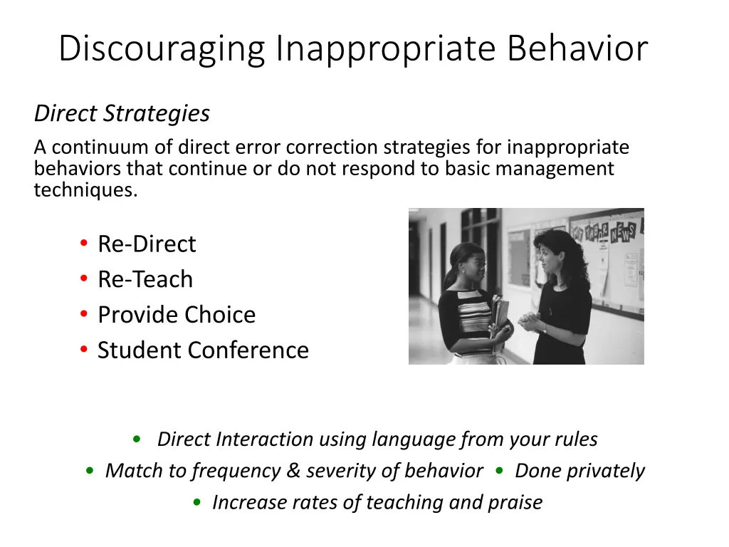 discouraging inappropriate behavior 3