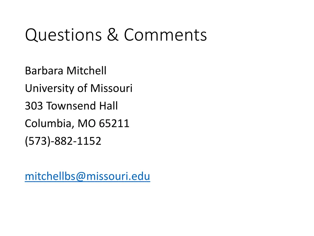 questions comments