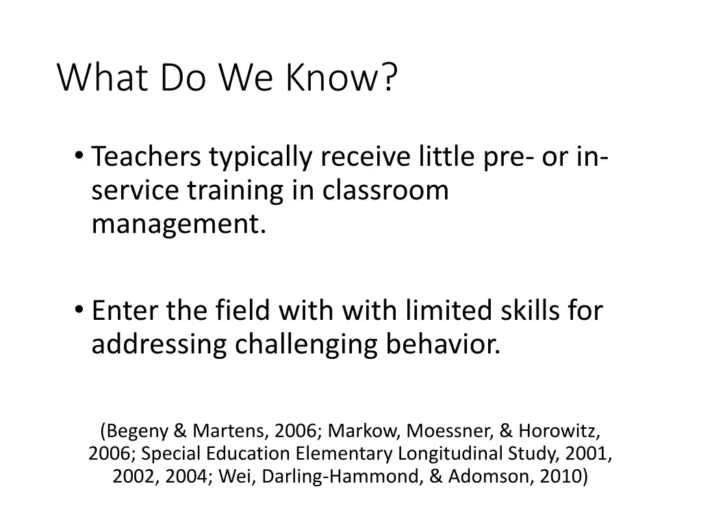 what do we know 1