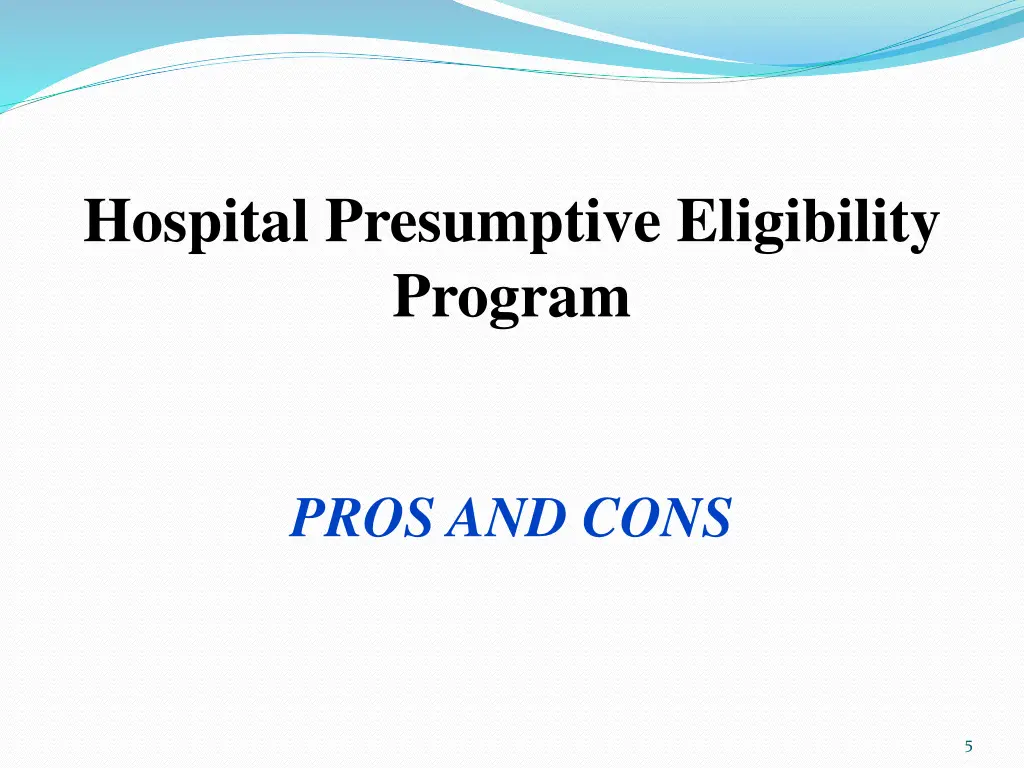 hospital presumptive eligibility program