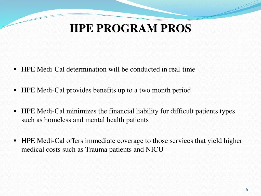 hpe program pros