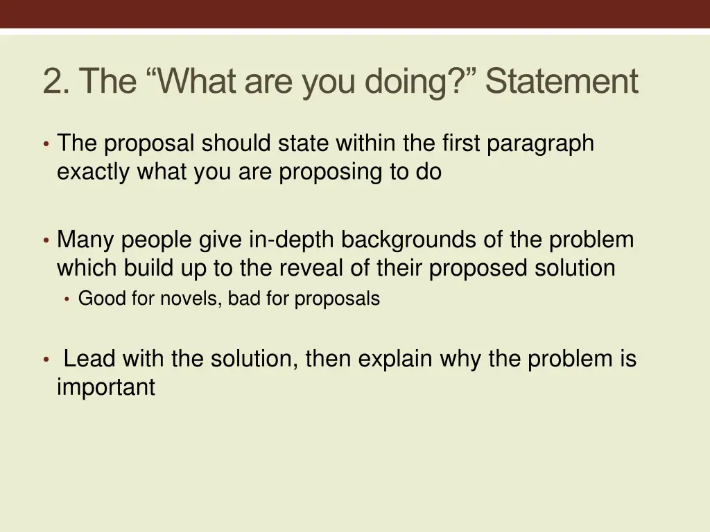 2 the what are you doing statement