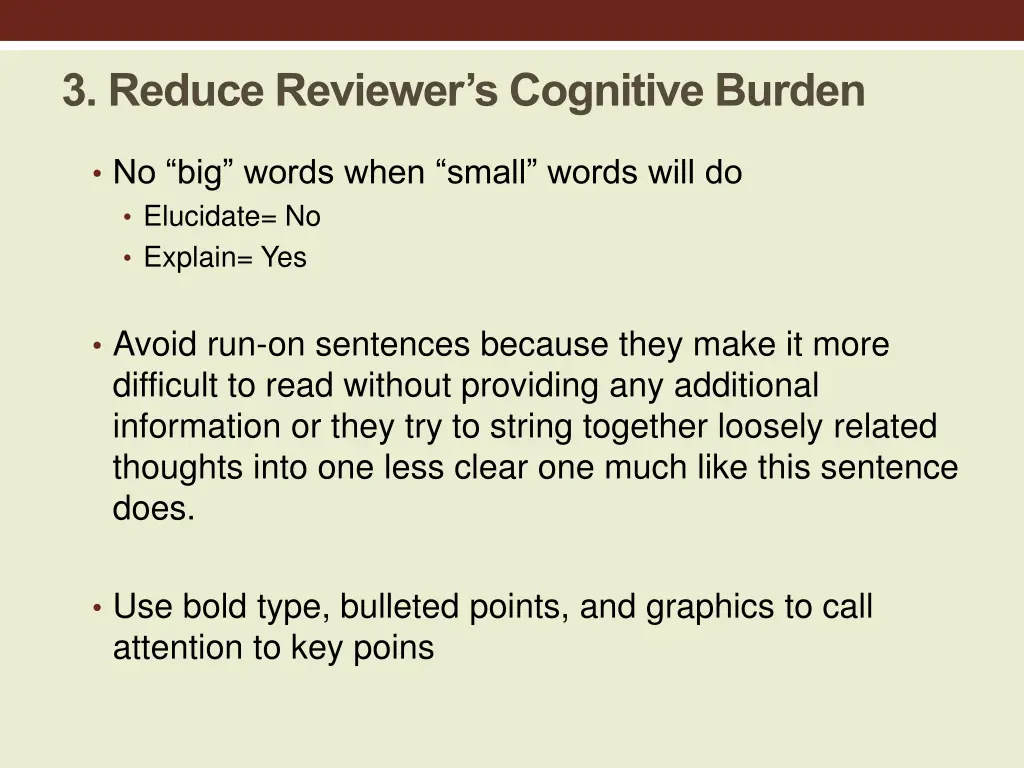 3 reduce reviewer s cognitive burden