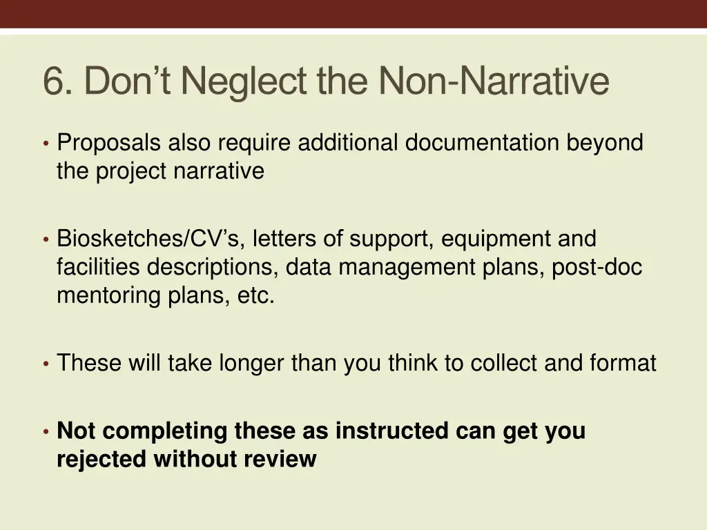 6 don t neglect the non narrative