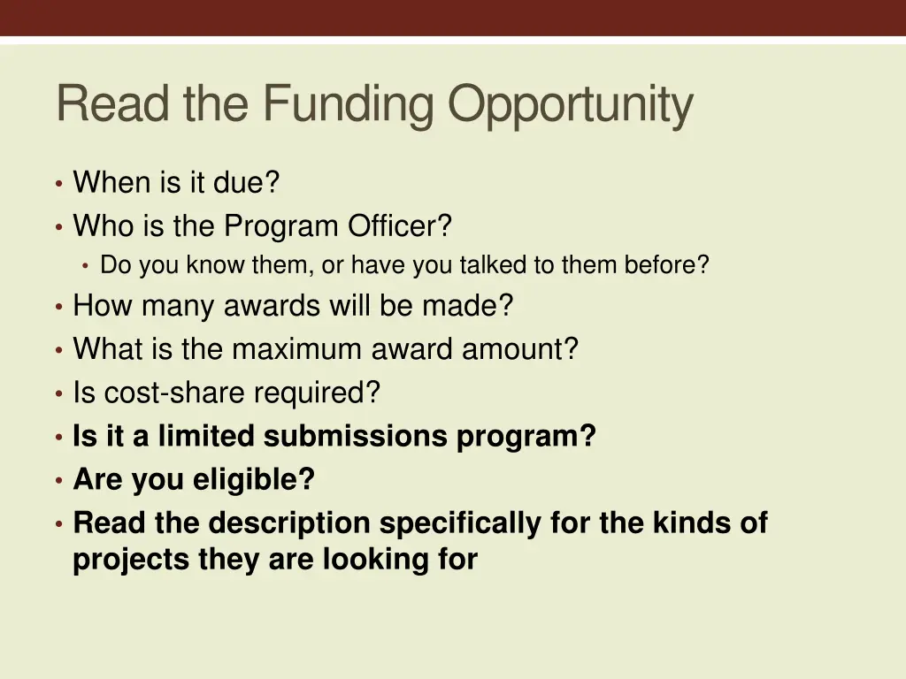 read the funding opportunity