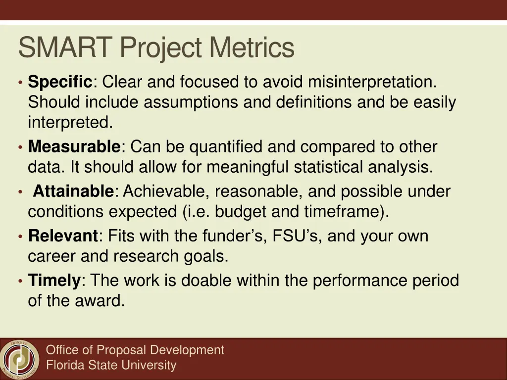 smart project metrics