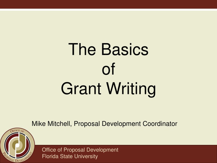 the basics of grant writing