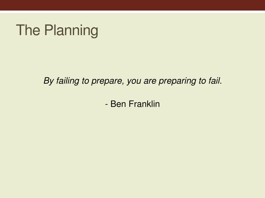 the planning