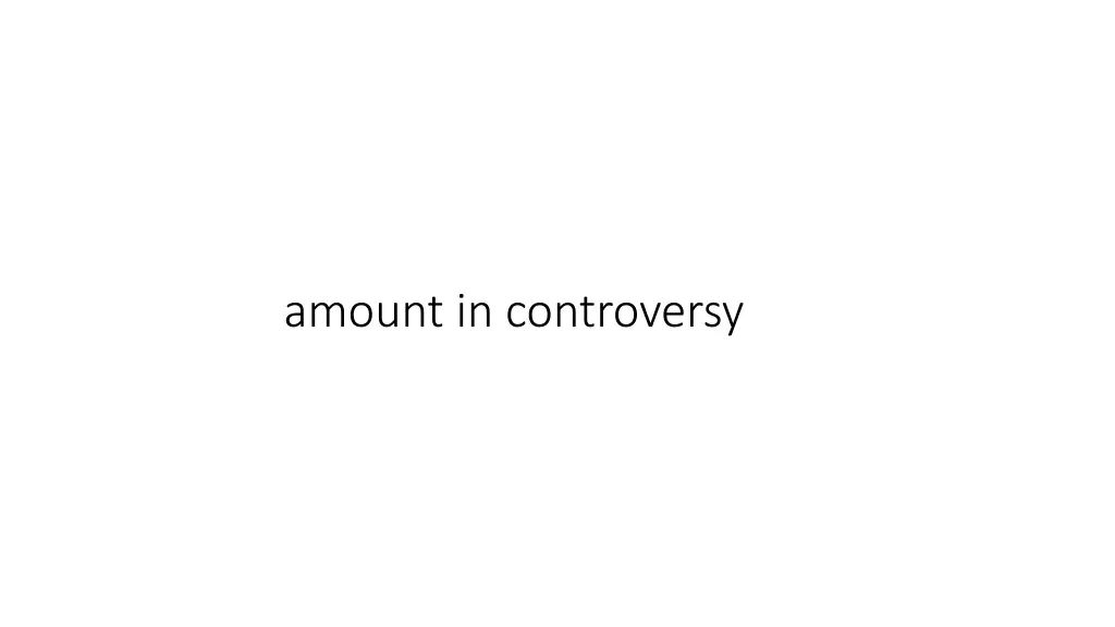 amount in controversy