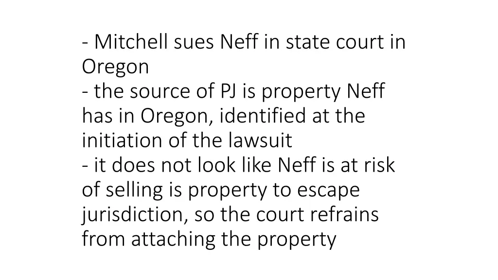 mitchell sues neff in state court in oregon