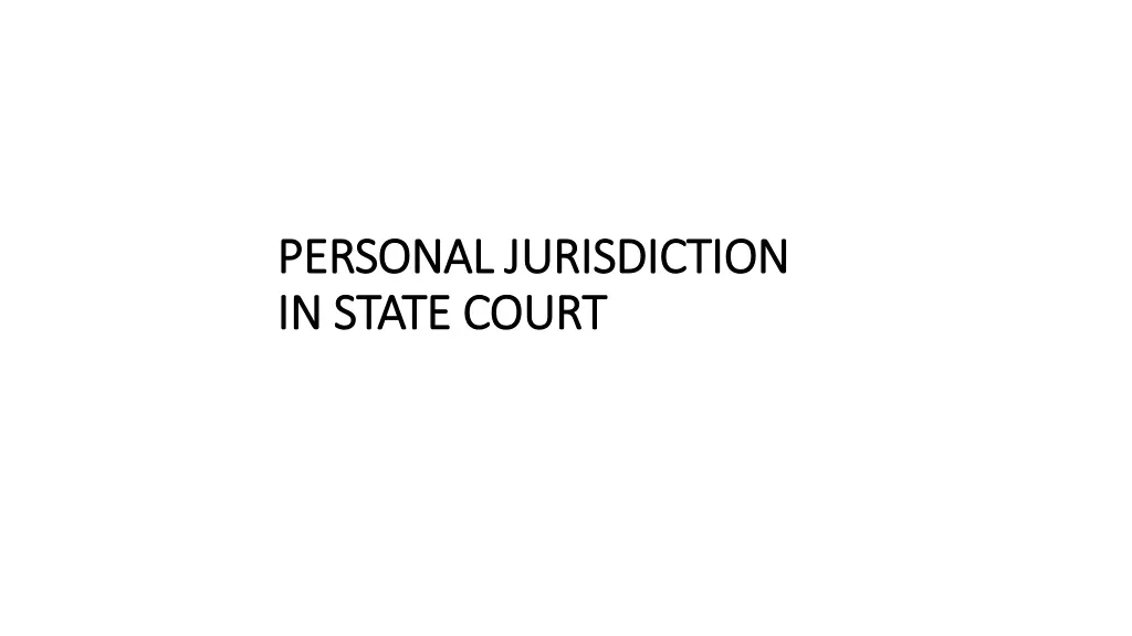 personal jurisdiction personal jurisdiction