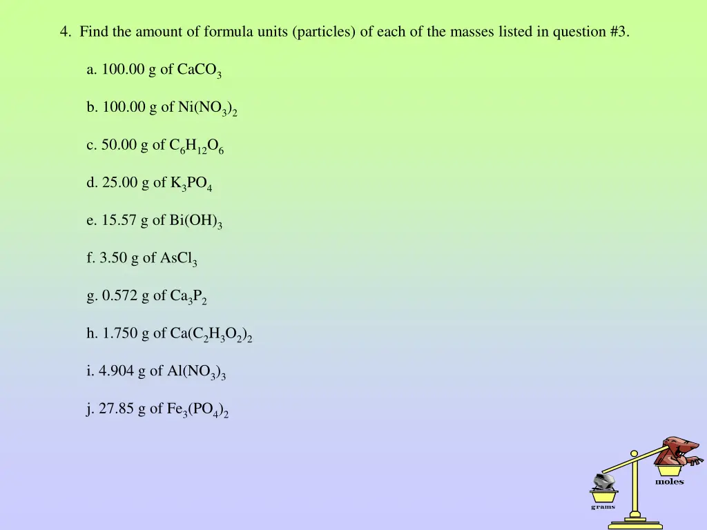4 find the amount of formula units particles