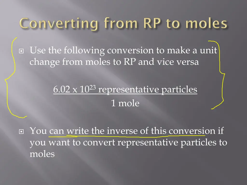 use the following conversion to make a unit