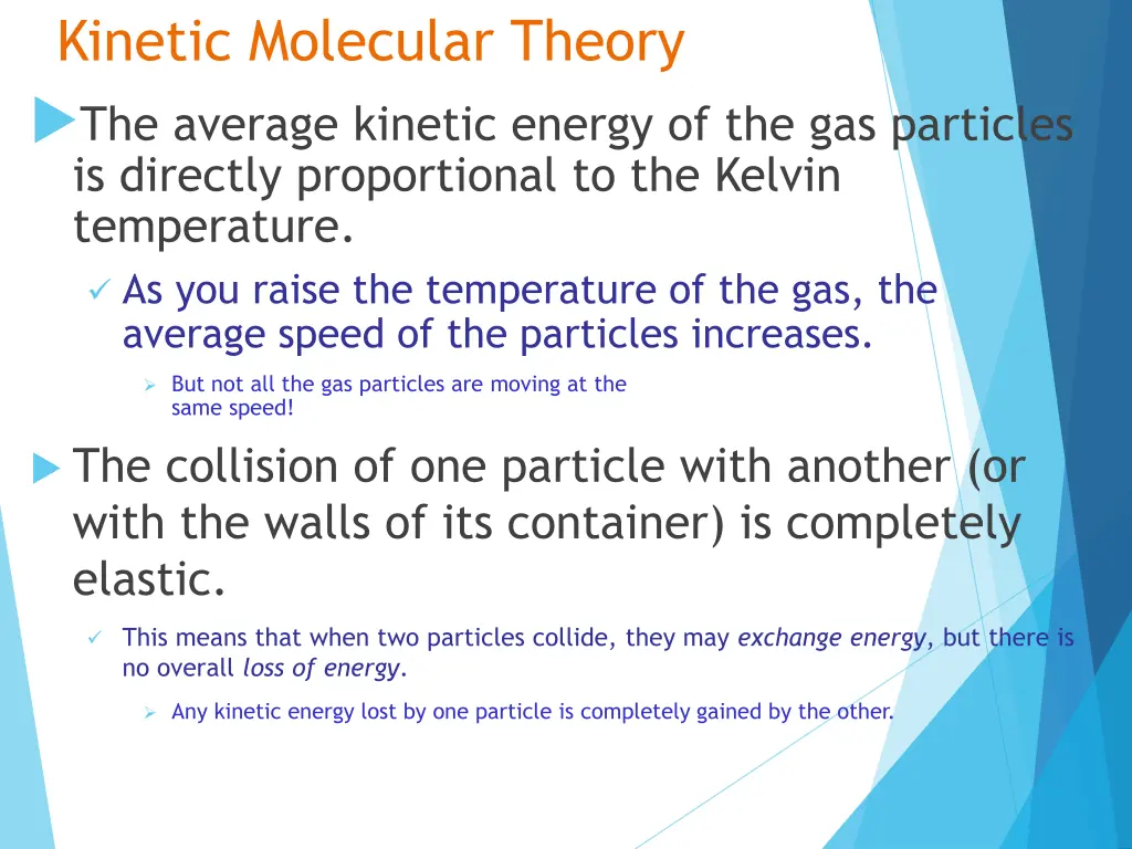 kinetic molecular theory the average kinetic