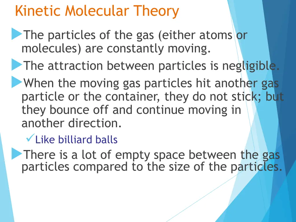 kinetic molecular theory the particles