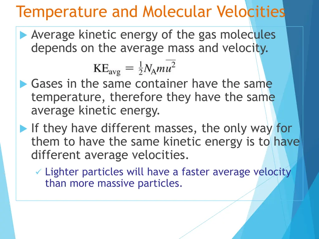 temperature and molecular velocities