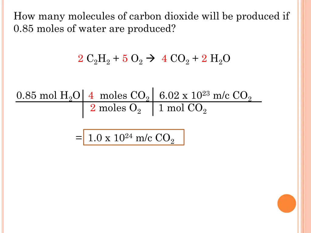 how many molecules of carbon dioxide will 1