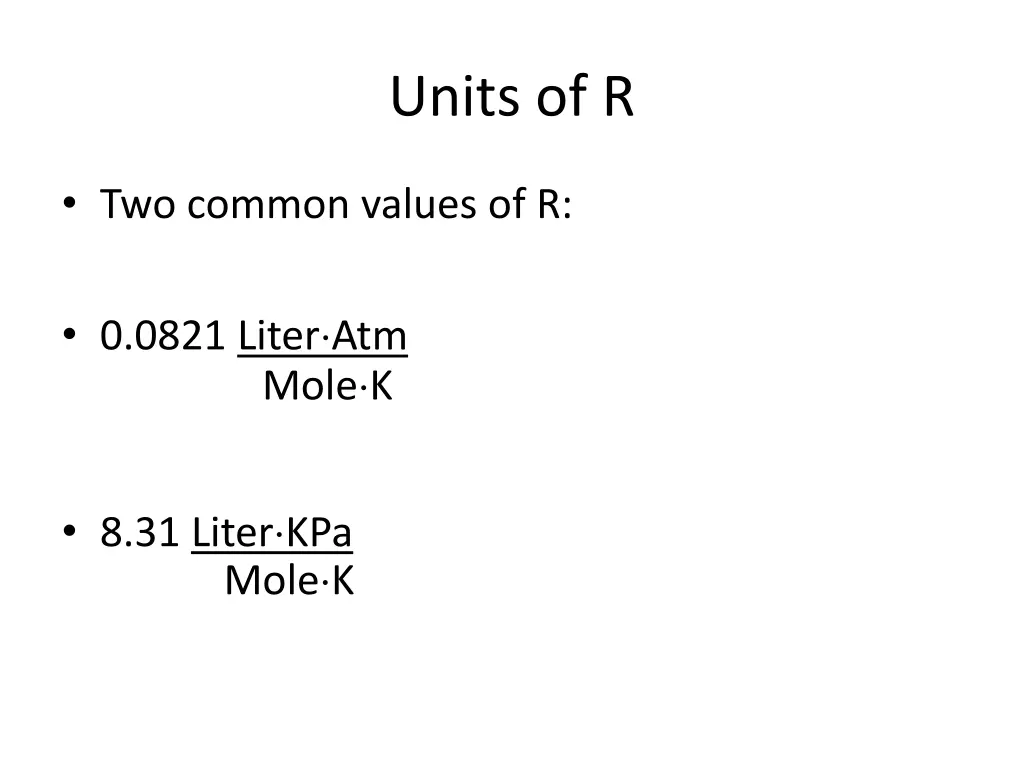 units of r