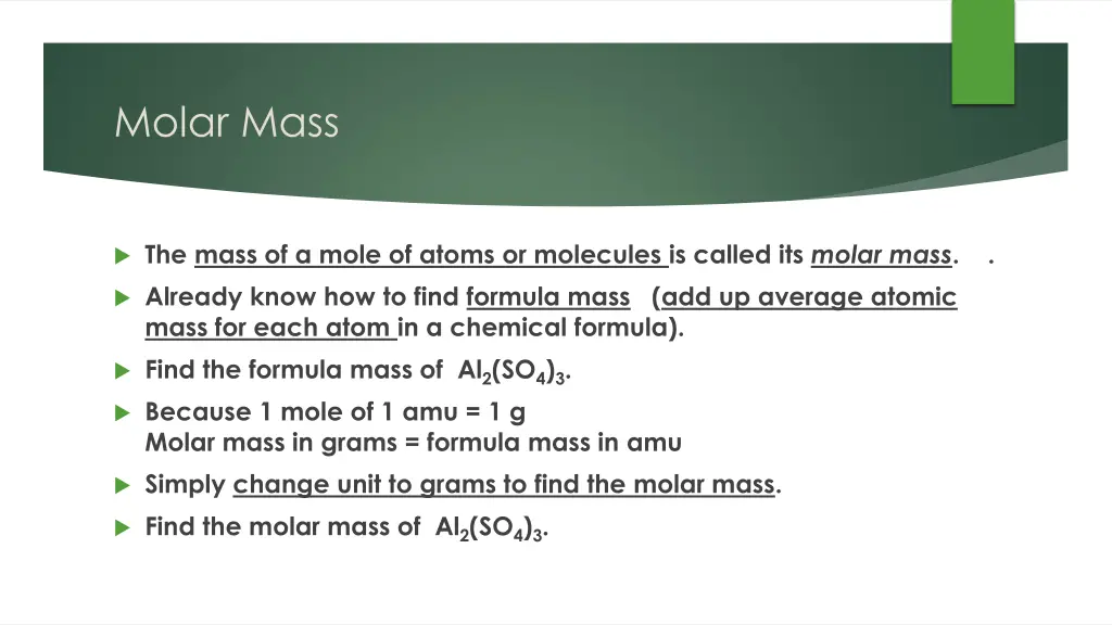 molar mass